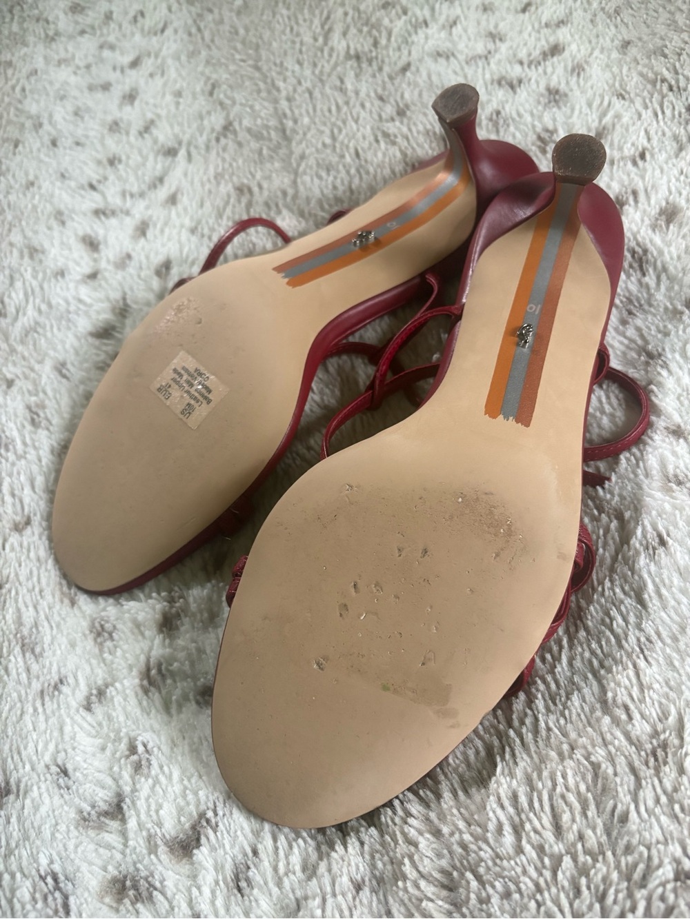 Sam Edelman Cora Red Strappy Leather Slingback Kitten Heels 10 - Picture 5 of 11